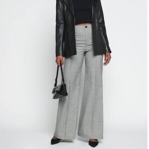 Reformation Petites Silvie Pant Black And White Check - Size 6P